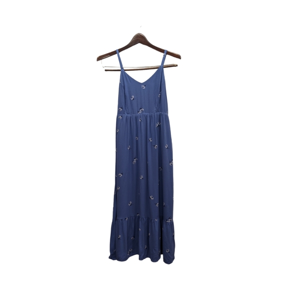 Old Navy Cornflower Blue Floral Cami Dress Tea/Maxi Length Size XS - Picture 2 of 10